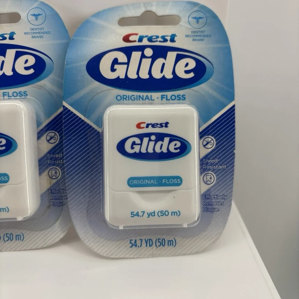 3 Crest Glide Original Dental Floss Sealed 54.7yd Shred Resistant VTG NOS